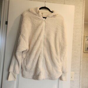 Mono B White Fleece Hoodie Size L BNWT
